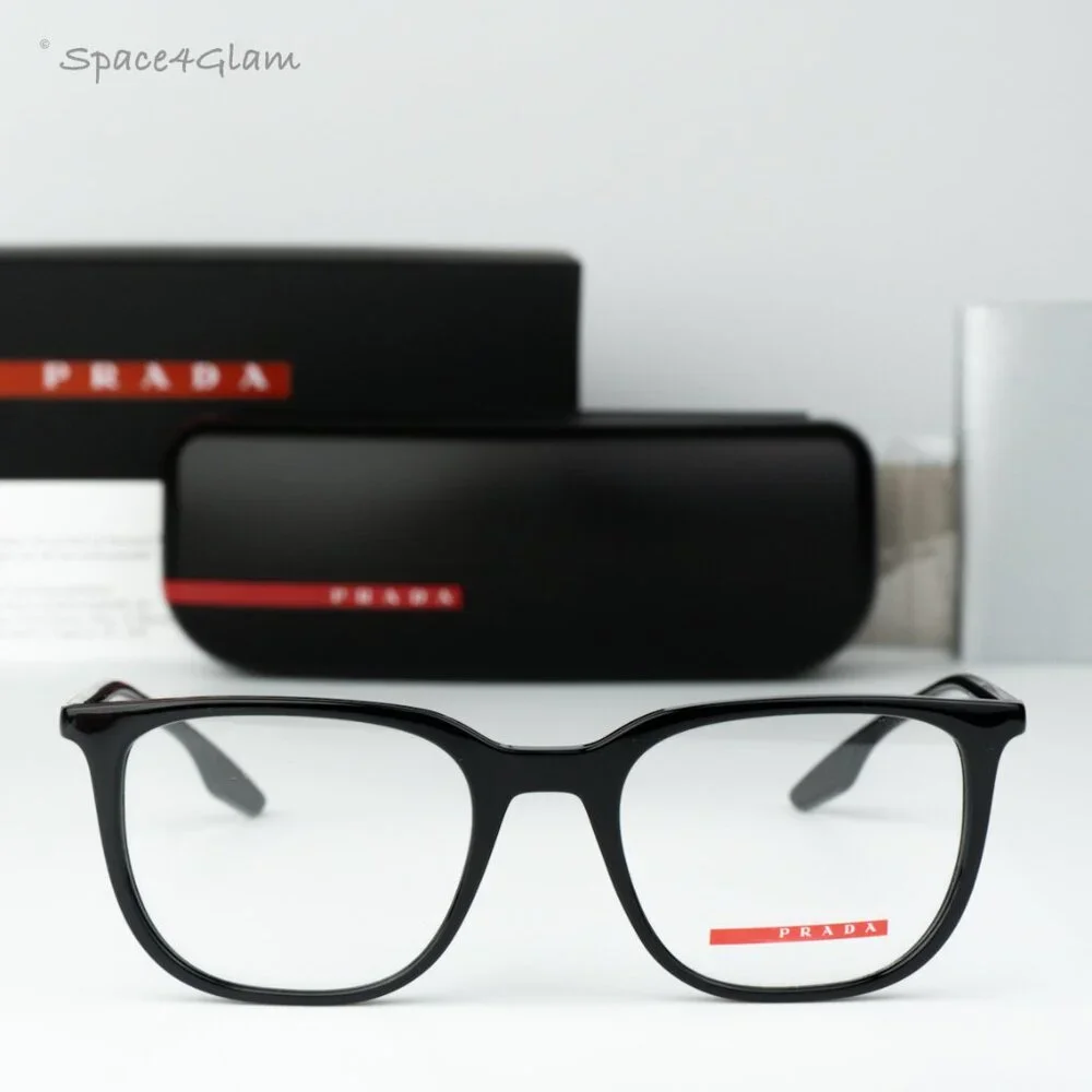 Prada Linea Rossa Women Eyeglasses Black Demo Square PS01OV 1AB1O1 BRAND NEW
